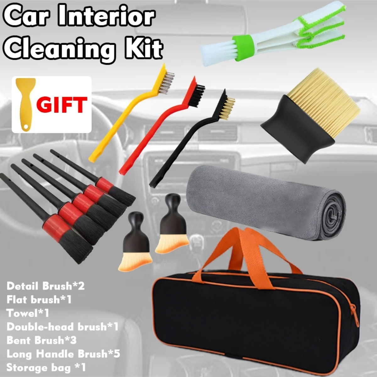 Dirt Brush Interior - 1-15 Parça Araba Temizlik Detaylandırma Fırça
