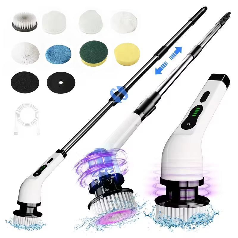 Car Cleaning Brush - Kablosuz Elektrikli Döndürme Fırçası, Banyo, Mutfak,