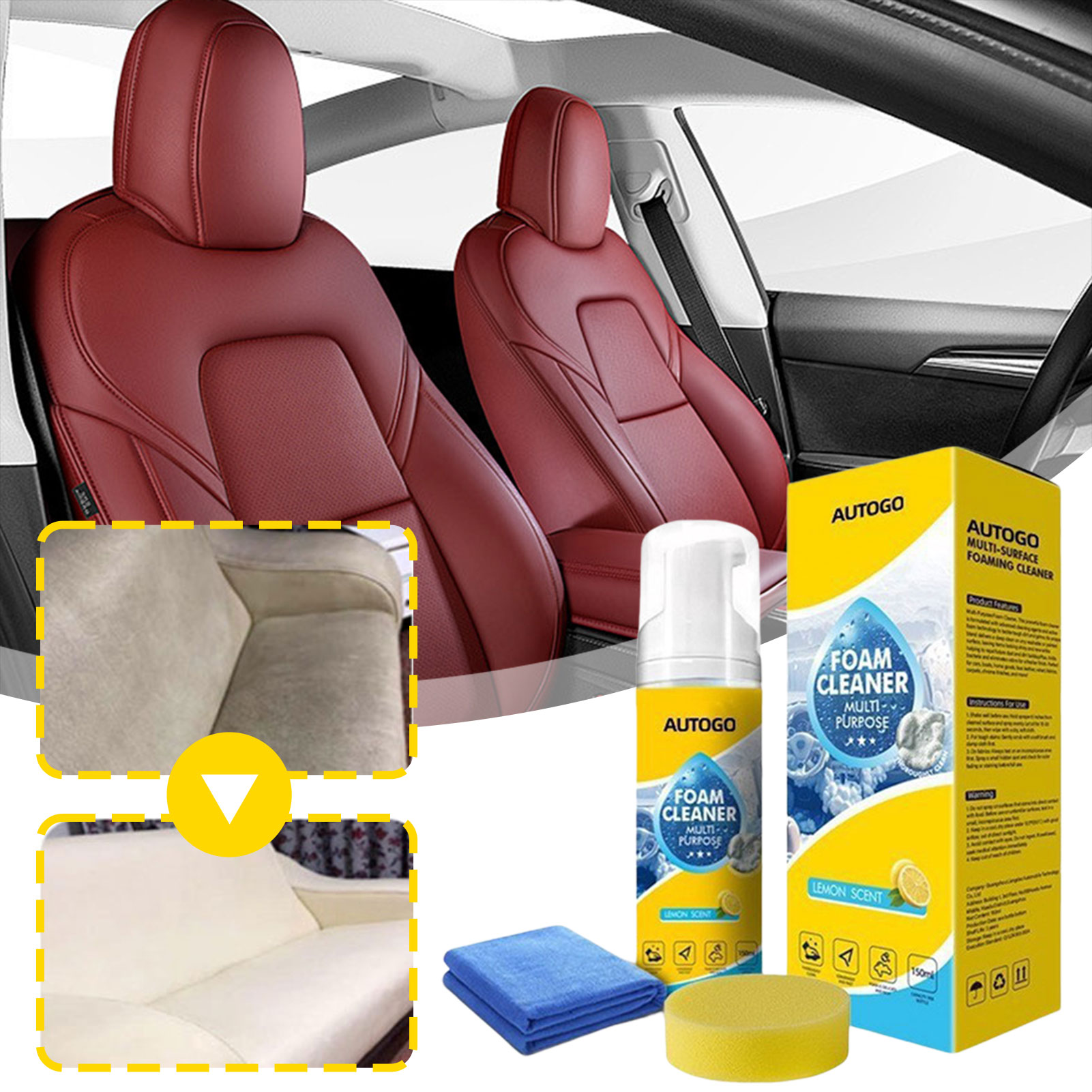 Leather Cleaner Interior - Çok Amaçlı Köpük Temizleyici Araba İçi