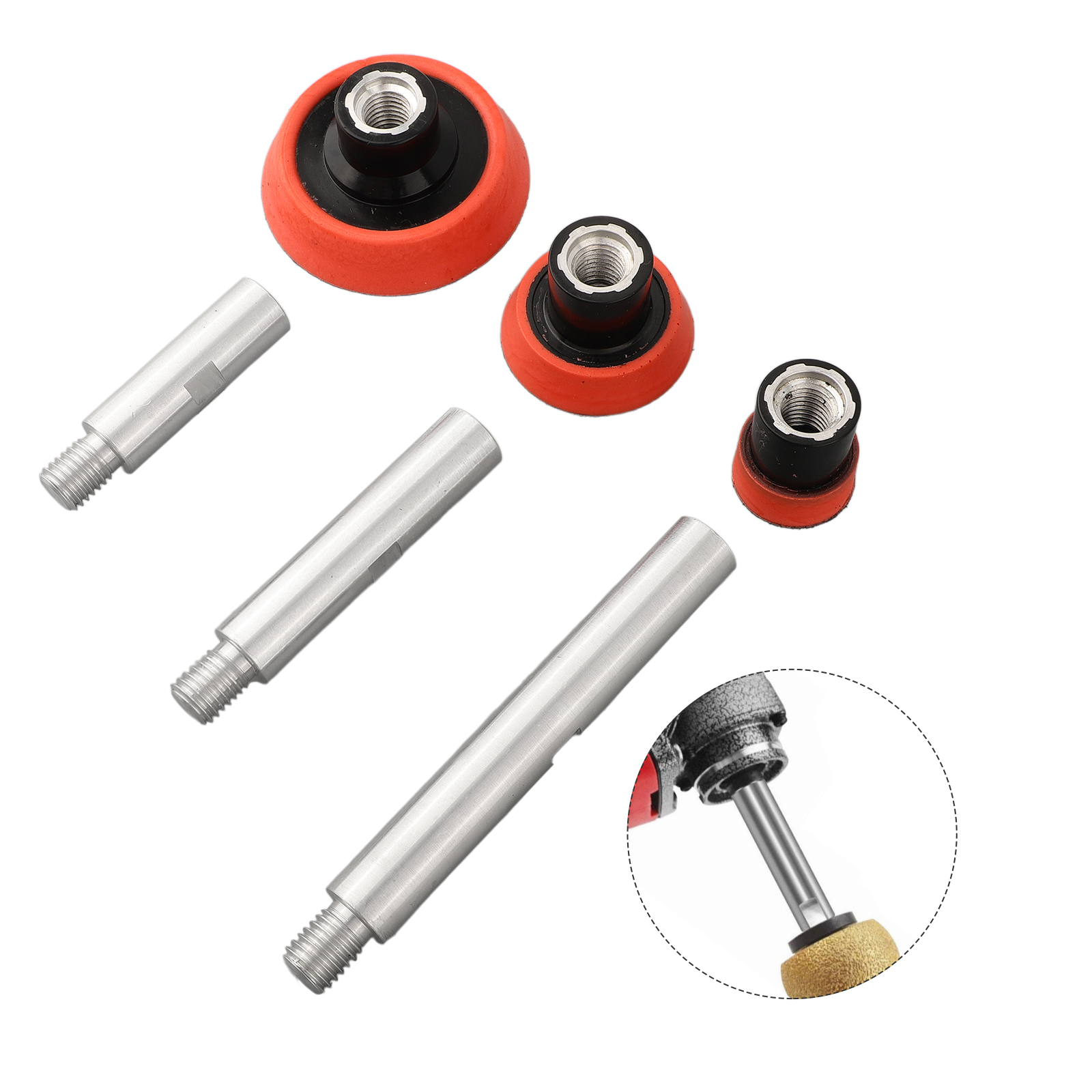Polish Pad Set Buffer - M14 Konu Parlatıcı Uzatma Mili Seti